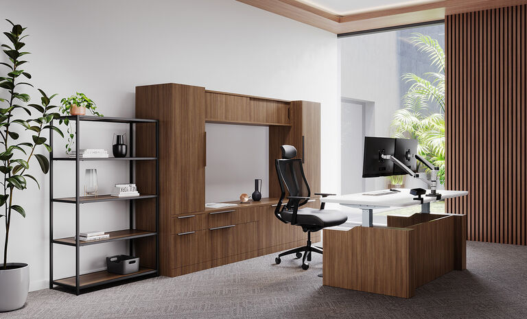 Vari 5-tier shelf setup with the executive office solution