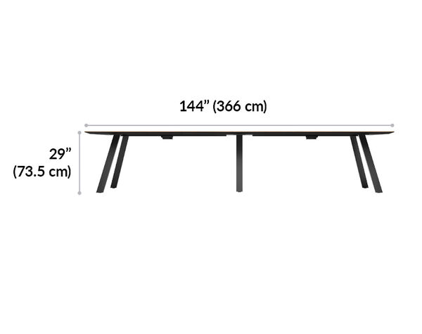 vari conference table in 29 inches tall from the ground to the table top