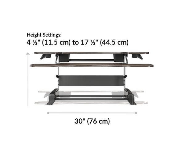 converter reaches a total height of 17 and a half inches tall