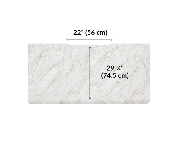 The surface of the Electric Standing Desk ComfortEdge&trade; 60x30 Marble top is 29.25 inches deep