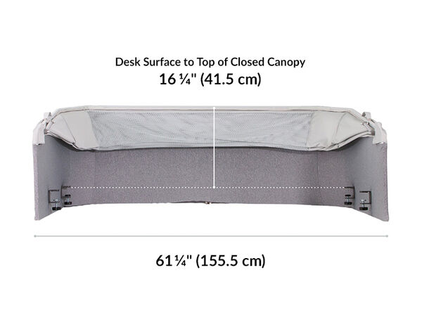 VariFocus&trade; Canopy width is 61 and a quarter inches wide