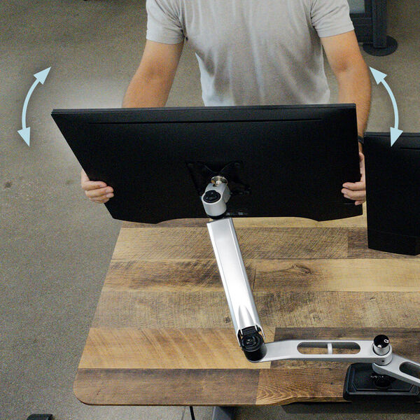 swinging monitors to preferred position