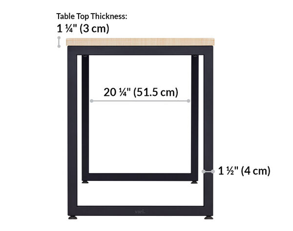the desktop thickness is one and a quarter inch