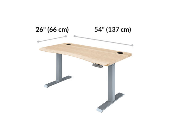 ergo electric Standing Desk fifty four by twenty six fifty four inches wide and twenty six inches deep