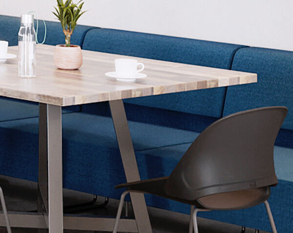 square table in a casual meeting area