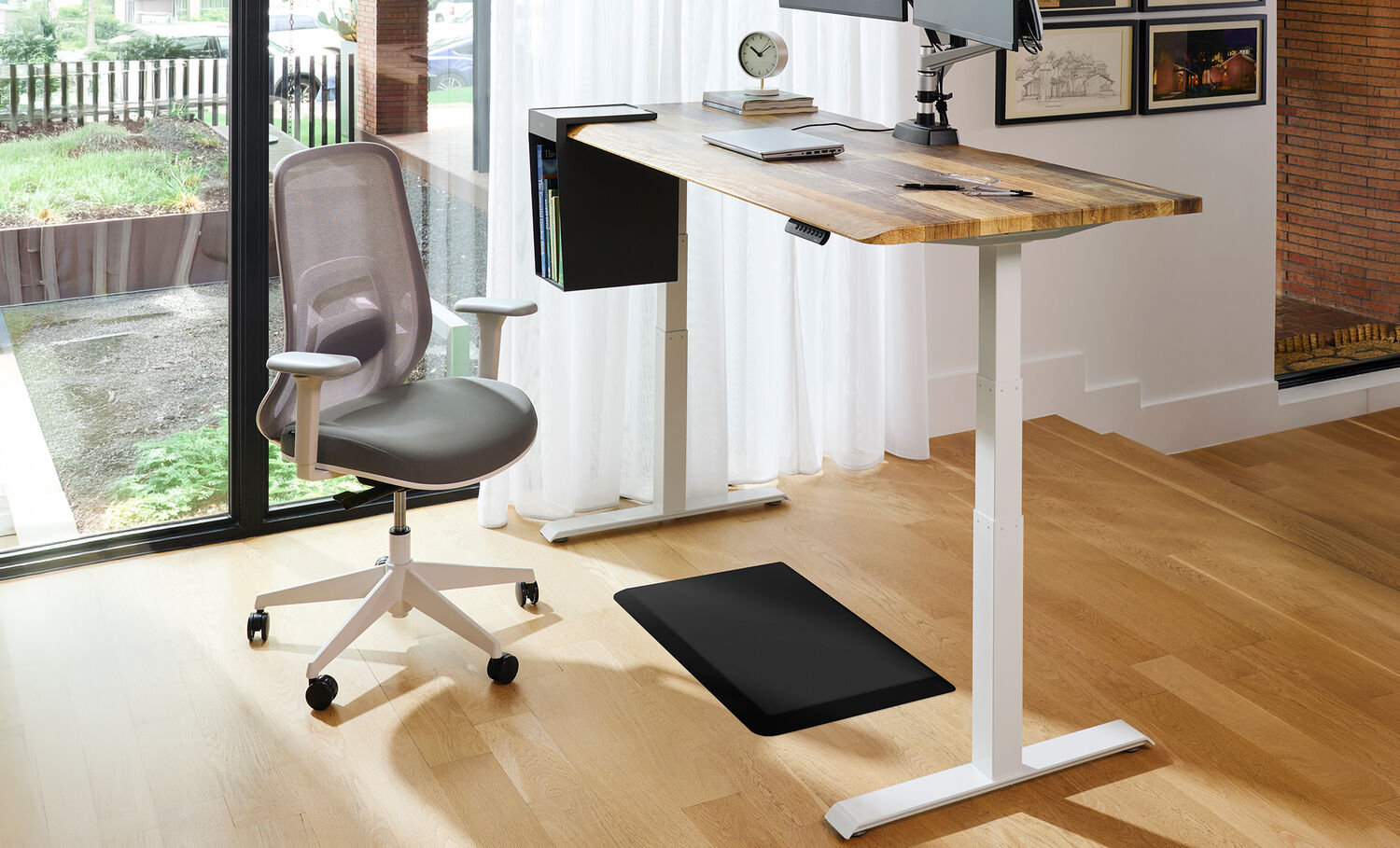 overview shot of a work setup in a home office