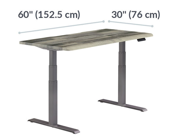 driftwood top finish with slate legs sixty inches by thirty inches