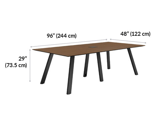 vari conference table is 48 inches wide and 96 inches long