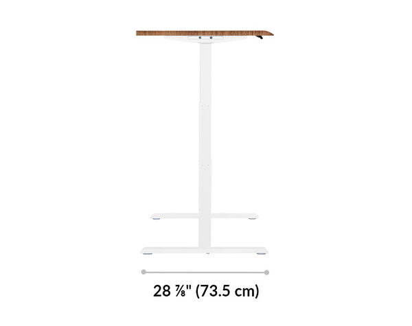 The base of the Electric Standing Desk with ComfortEdge&trade;  72x30 walnut is 28.88 inches deep