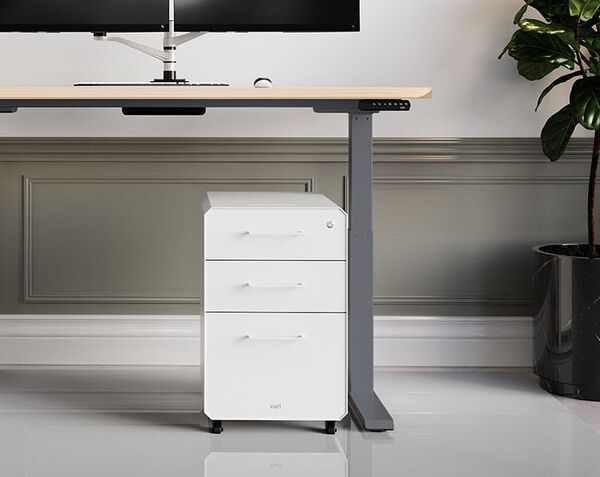 Front view of the under space of the Electric Standing Desk with ComfortEdge&trade; 48x30