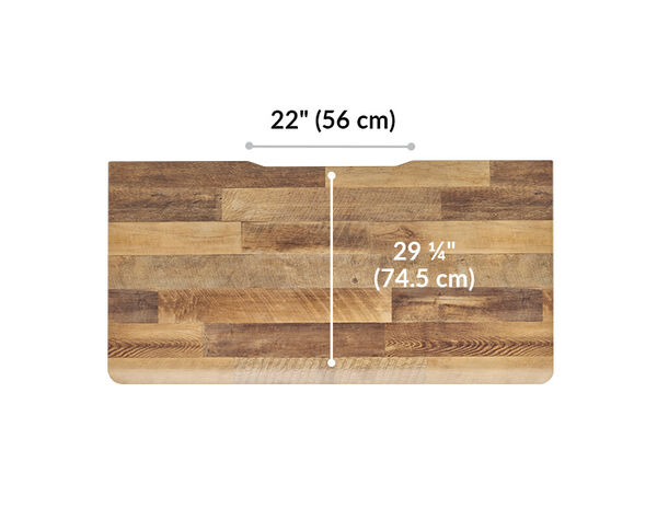 The surface of the Electric Standing Desk ComfortEdge&trade; 60x30 Reclaimed Wood top is 29.25 inches deep