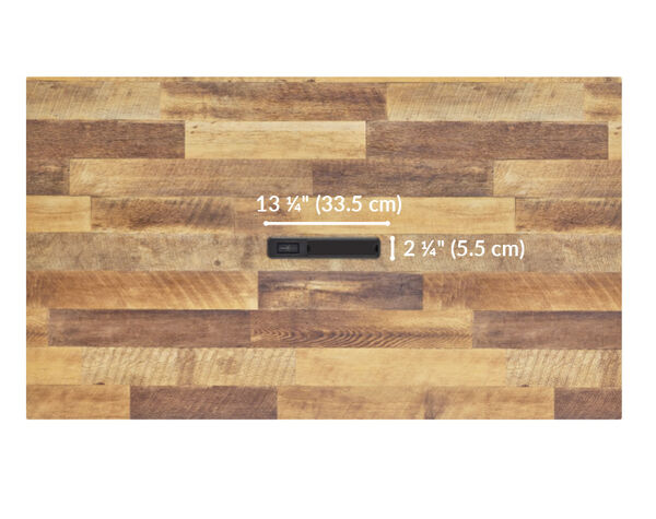 the conference table features a center grommet that has a length of 13 1/4 inches long and width of 2 &frac14;