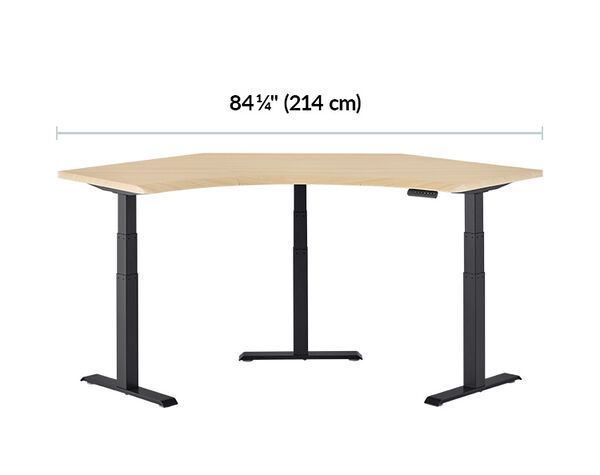 Command Center Standing Desk is 84.25 inches wide