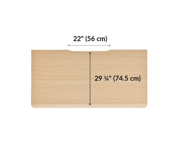 The surface of the Electric Standing Desk ComfortEdge&trade; 60x30 Light Wood top is 29.25 inches deep