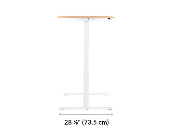 The base of the Electric Standing Desk with ComfortEdge&trade;  72x30 Light Wood is 28.88 inches deep