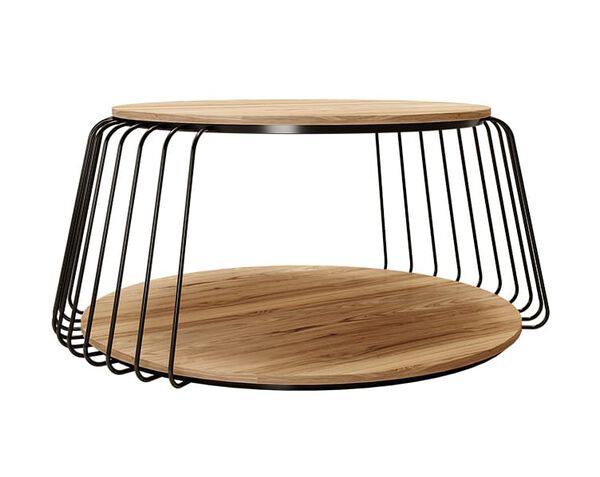 round coffee table on white background