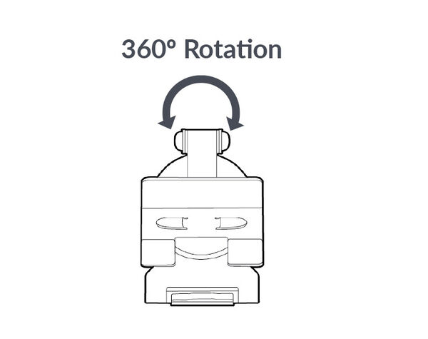 tech track phone stand has a three hundred and sixty rotation base