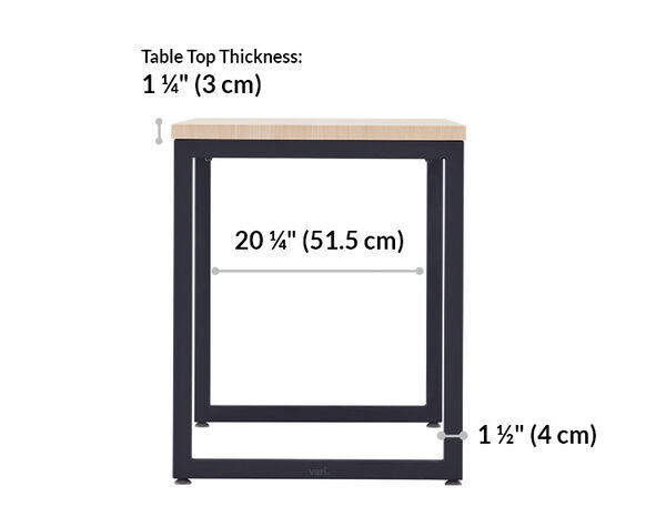 table top thickness one and one quarter inches