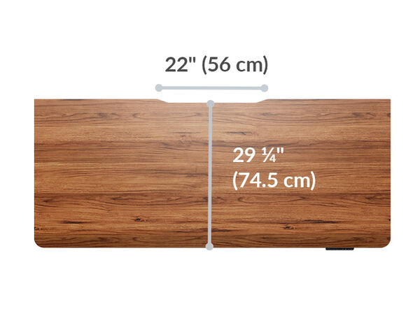 The desktop of the Electric Standing Desk 72x30 Light Wood is 29.25 inches deep