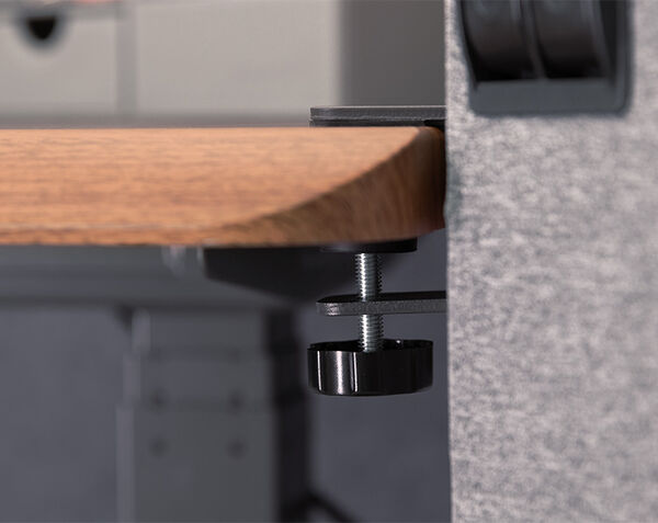 Close up of side knob that edge to desk