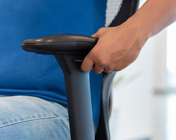 Vari comfortflex office chair arm rest adjusts in a variety of positions