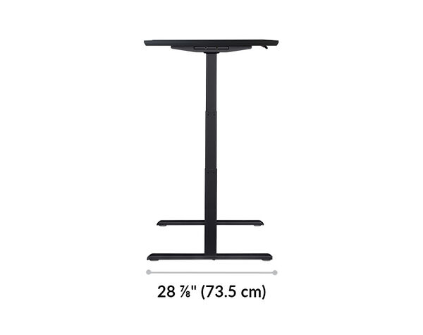 The base of the Electric Standing Desk 60x30 black with black legs 28.88 inches deep