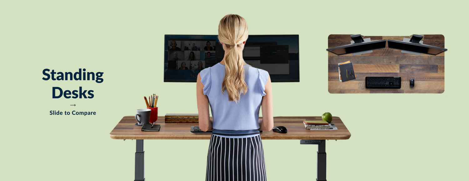 professional working at standing desk