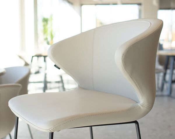 close up view of tall cafe chair