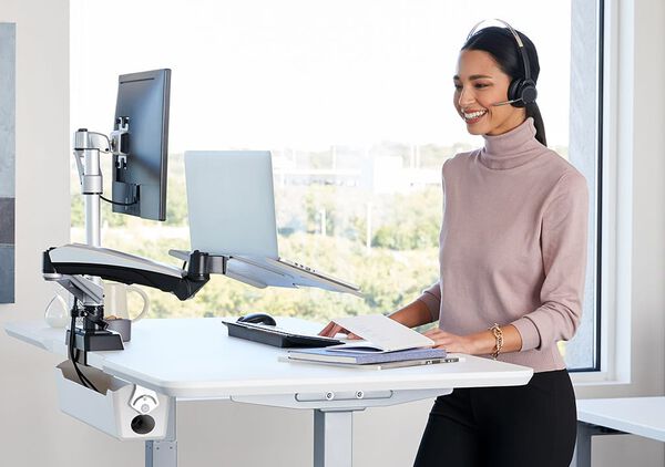 professional on a video conference call 
