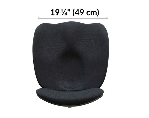 top down view of the core chair showing width of nineteen and one quarter inches