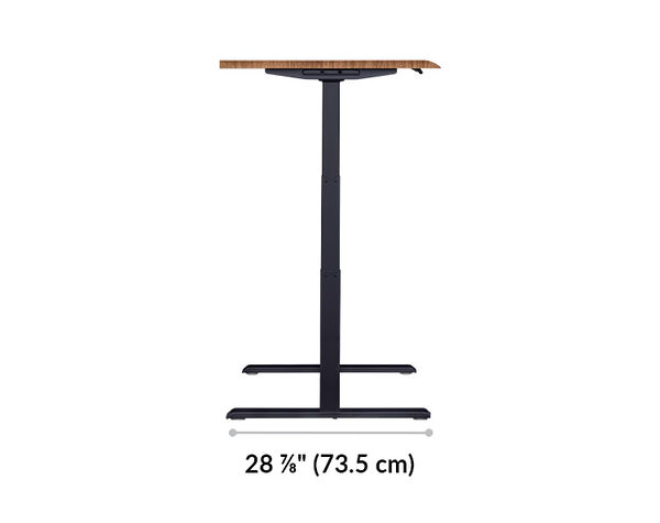 The surface of the Electric Standing Desk with ComfortEdge&trade;  48x30 walnut top is 29.25 inches deep