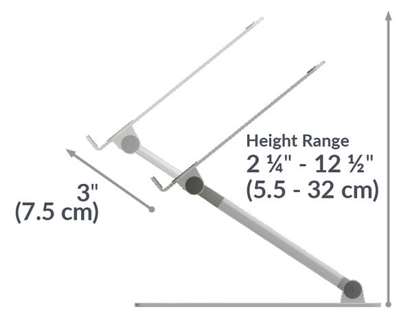 the varidesk laptop stand stand extension on three inches
