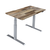 Electric Standing Desk 60x30 reclaimed wood silver