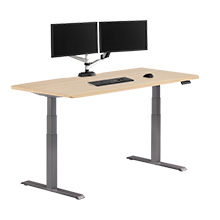 Electric Standing Desk 72x30 with ComfortEdge™ light wood