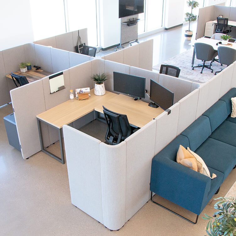 QuickFlex Cubes can be configured to fit the needs of your office space