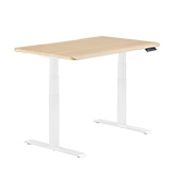 Electric Standing Desk 48x30 with ComfortEdge™ white and lightwood