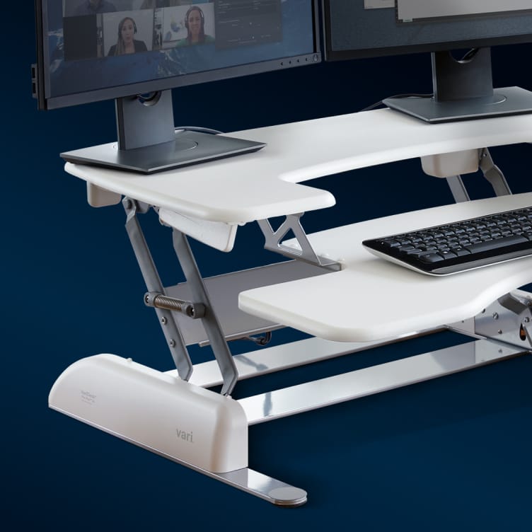 white finished desk converter