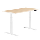 Electric Standing Desk 60x30 with ComfortEdge™ light wood and white