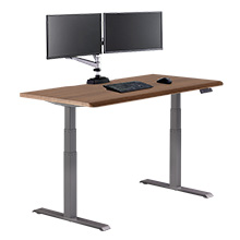 Electric Standing Desk 60x30 with ComfortEdge™ walnut
