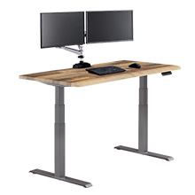 Electric Standing Desk 60x30 with ComfortEdge™ reclaimed wood