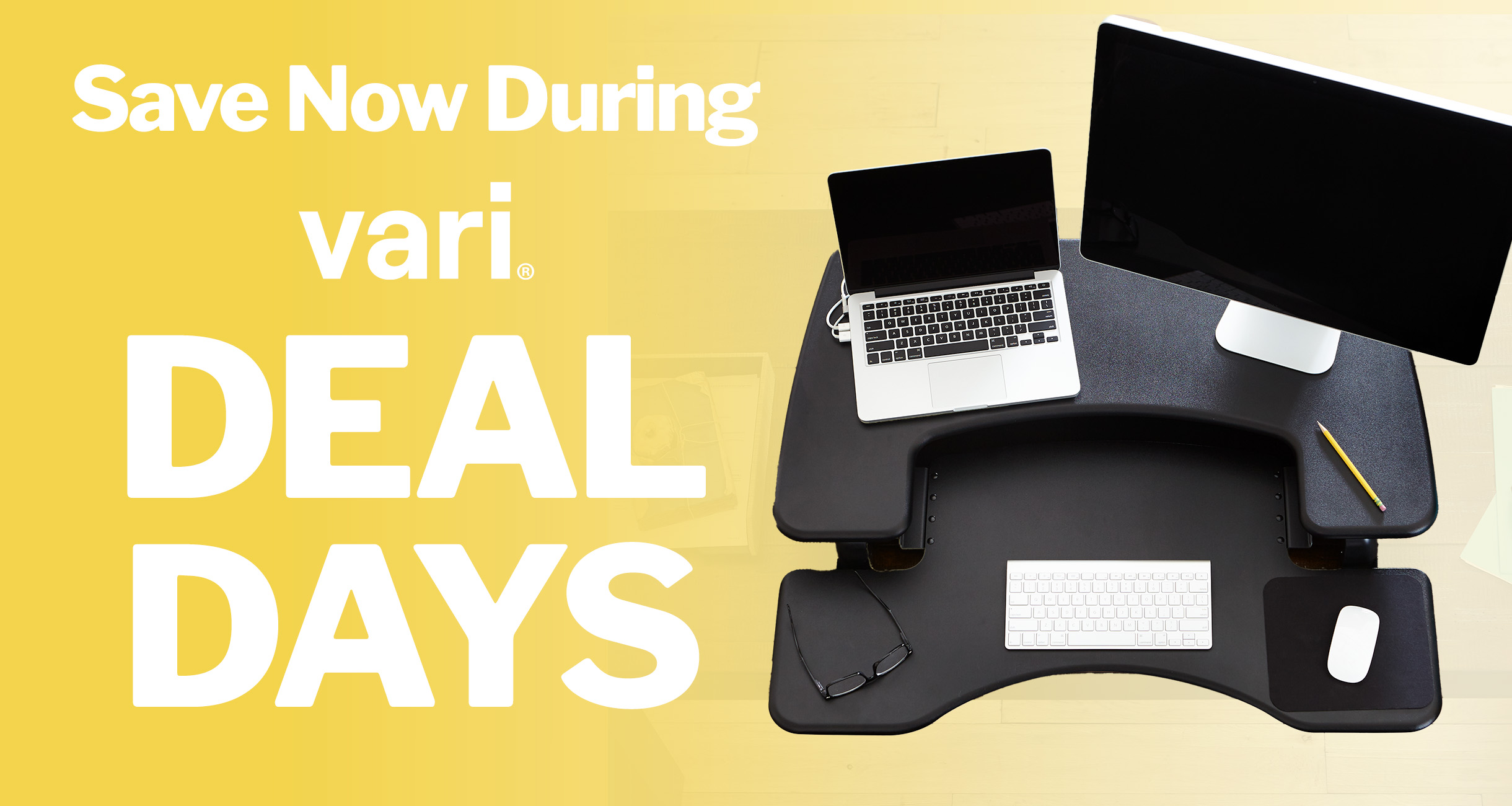 save now during vari deal days and a overhead view of a converter