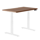 Electric Standing Desk 48x30 with ComfortEdge™ white and walnut