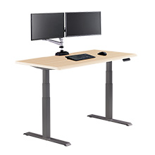 Electric Standing Desk 60x30 with ComfortEdge™ light wood