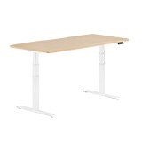Electric Standing Desk 72x30 with ComfortEdge™ light wood and white