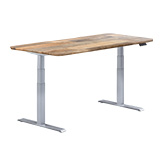 Electric Standing Desk 72x30 reclaimed wood silver