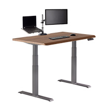 Electric Standing Desk 48x30 with ComfortEdge™ walnut