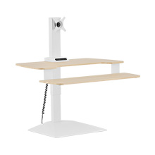 varidesk premier electric single monitor light wood