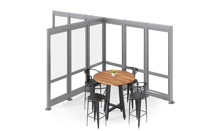 QuickFlex walls create a casual meeting space
