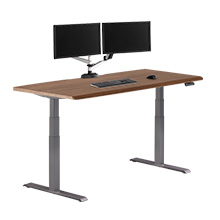 Electric Standing Desk 72x30 Butcher Block with ComfortEdge™ walnut