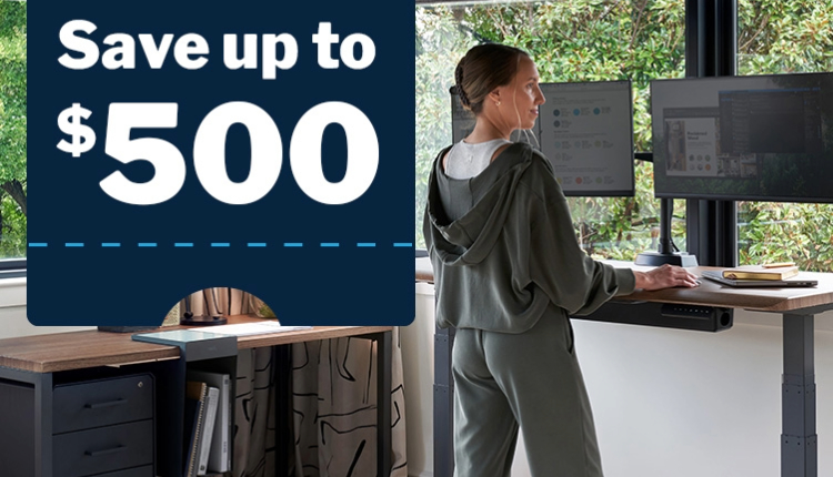 professionals standing in her home office working